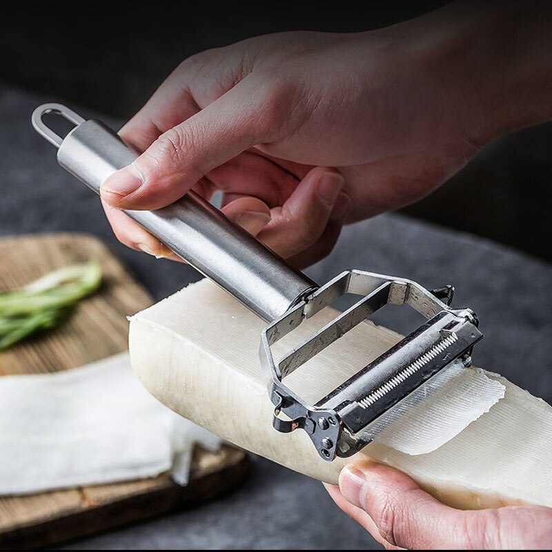 1Pc Gemüse Schäler Edelstahl Küche Kartoffel Schäler Metall Karotte Reibe Schneidemaschine Schredder Obst Schäler Küche Werkzeuge