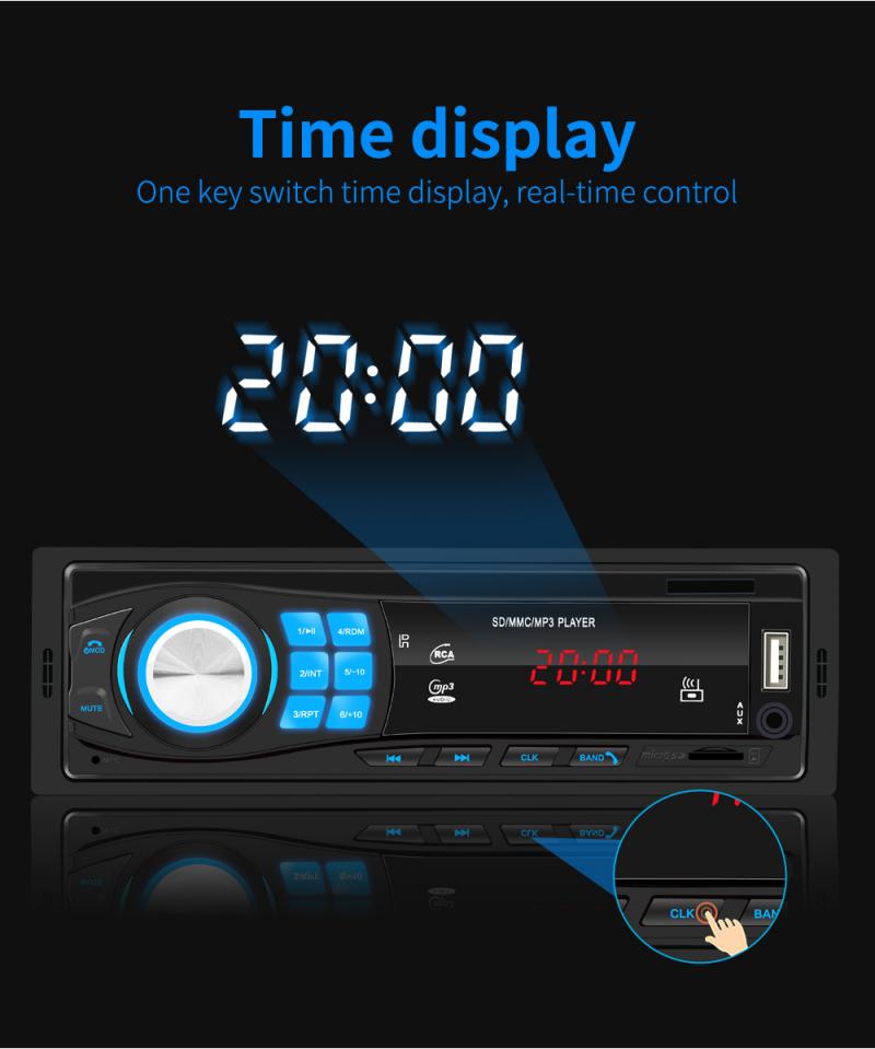 8013 1 DIN Car Stereo MP3 Player In Dash Head Unit USB2.0 AUX Radio Receive Vintage Car Classic Stereo Audio FM