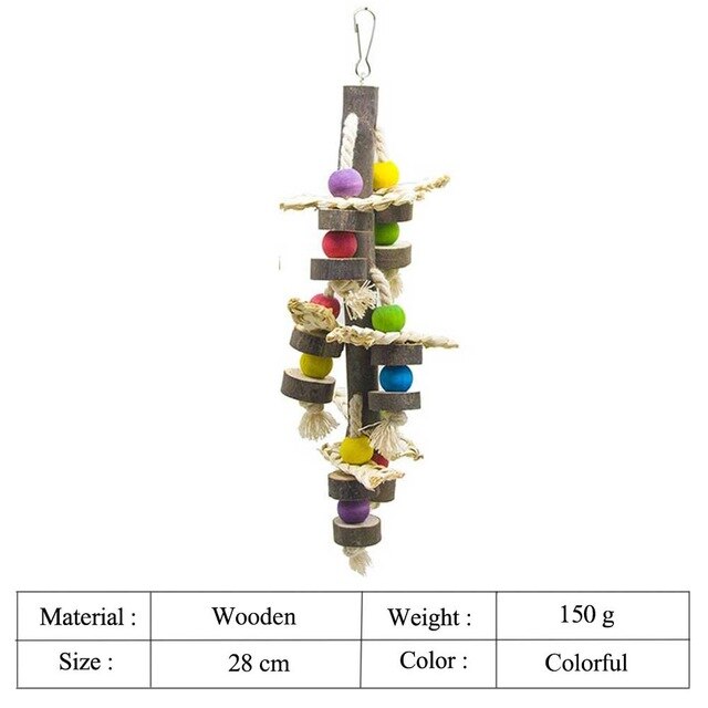 Vogel Papegaai Speelgoed Vogels Swing Speelgoed Huisdier Vogel Accessoires Houten Kralen Bananen Appels Bossen Voor Budgie Lovebirds Conures Vogels Speelgoed: style 10