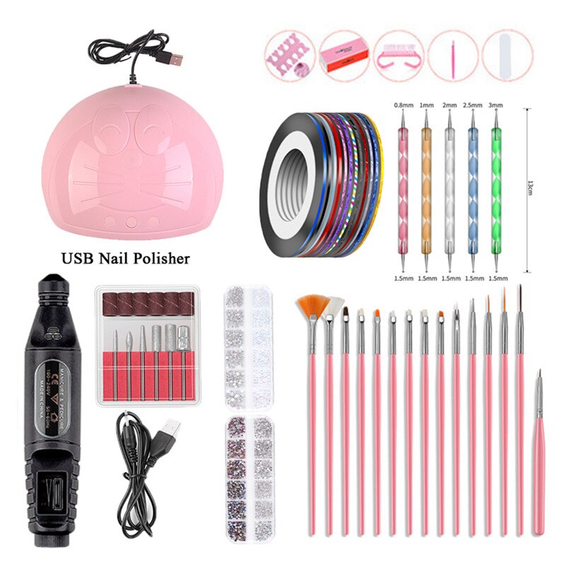 Juego de uñas maquina eléctrica de manicura pluma pedicura uñas Lima uñas herramientas taladro uñas equipos de máquina: Black