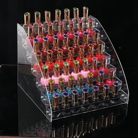 Nagellack Lagerung Regal Gestell transparent Acryl Nagellack Ausstellung Zauberstab Regal Heimat Deko 2-7 Schichten mehrschichtig verwöhnen: 7 Schicht