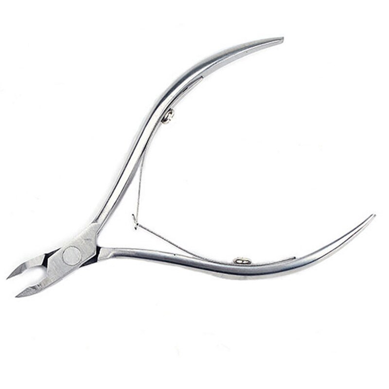 1Pcs Stainless Steel Cuticle Scissors For Dead Skin Cuticle Hangnail 2 Fork Callus Scissors Nipper Cutter Nail Clipper: Silver