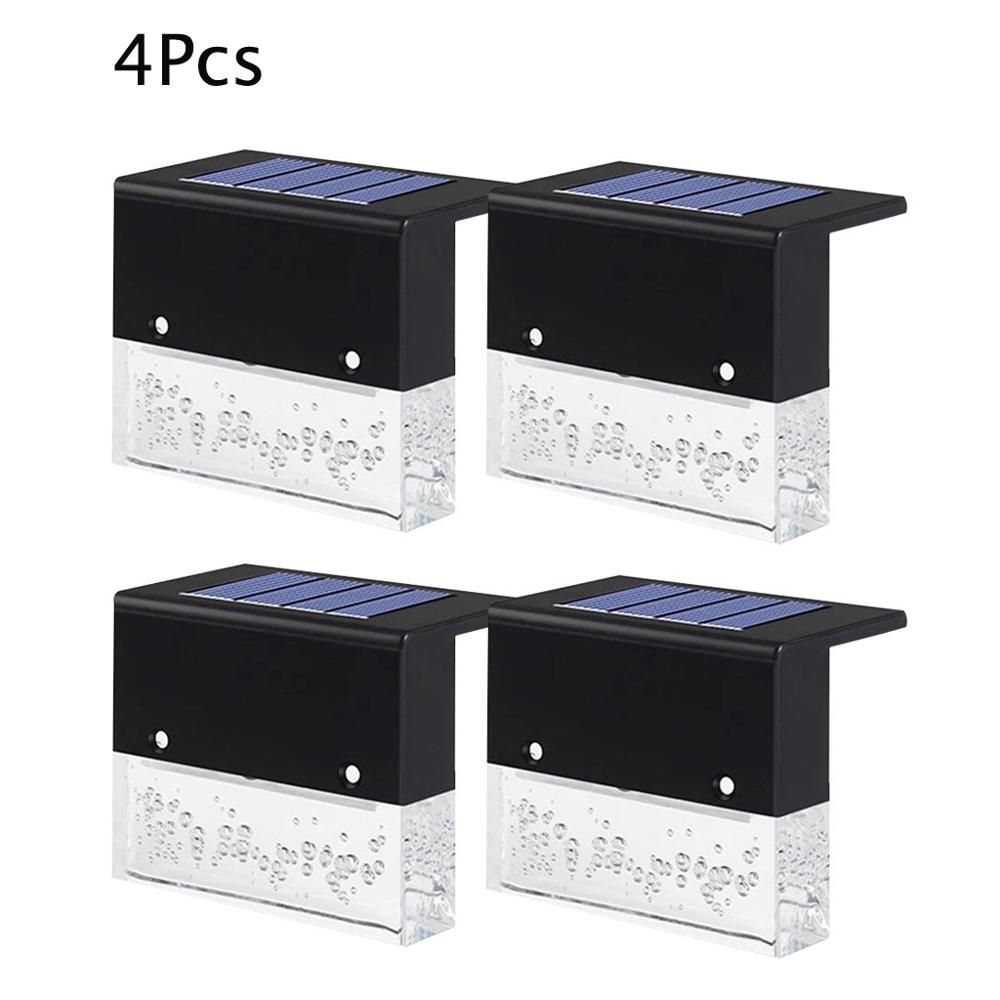 Warm White +RGB Changeable Solar Path Stair LED Deck Lights Garden Fence Wall Landscape Lamp Energy-efficient Driveway Light: 4Pcs