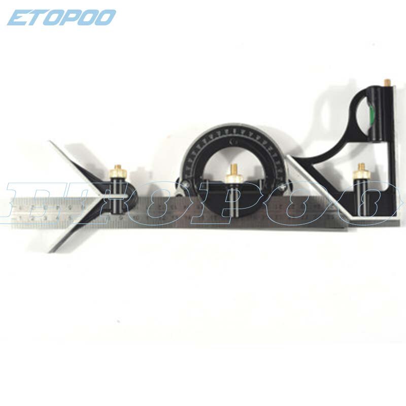 12 inch 45 degree 90 degree horizontal angle high-end multi-function combination square with round protractor set
