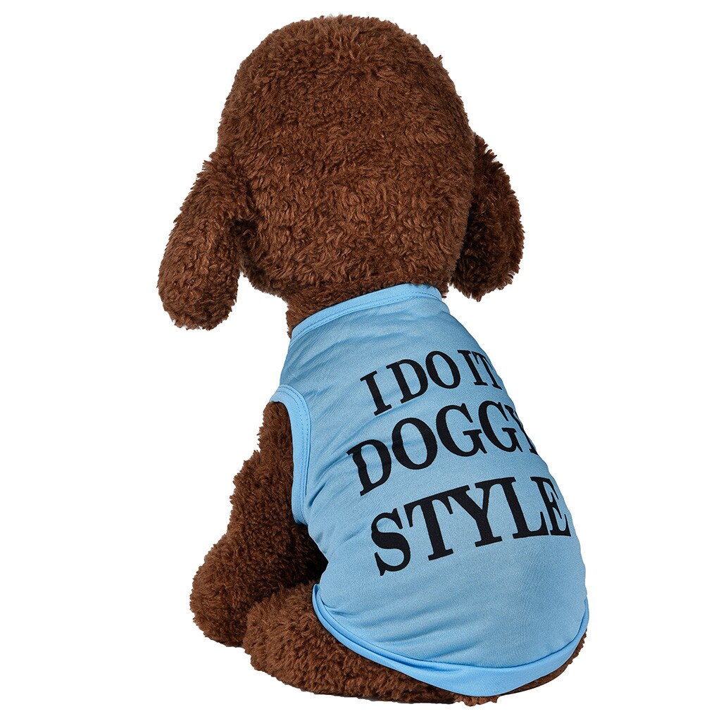 Huisdier Vest Zomer Ademend Comfortabele Mode Tekst Afdrukken Hond Kat Kleding Brief Ubranka Dla Yorka # Een: XS / BLUE