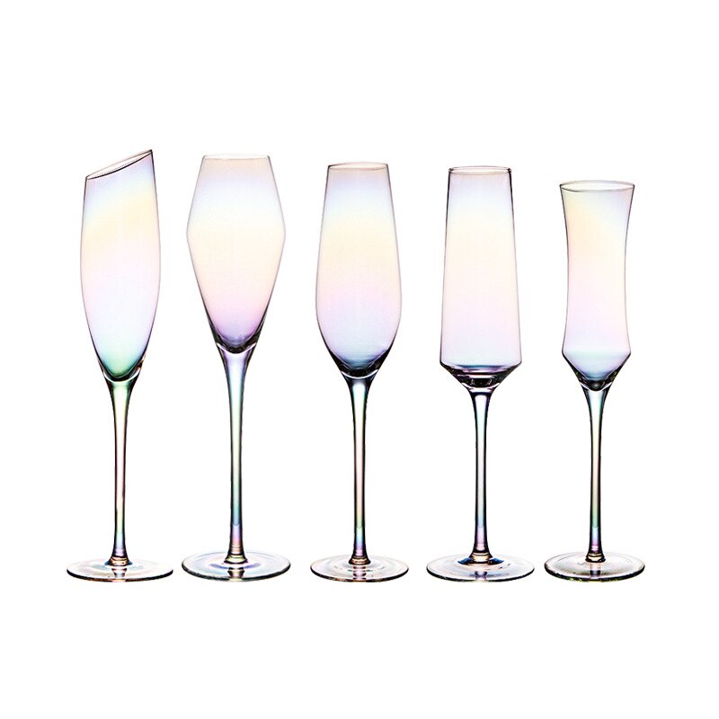 Farverige høje krystal champagneglas western restaurant champagneglas vinglas cocktailglas