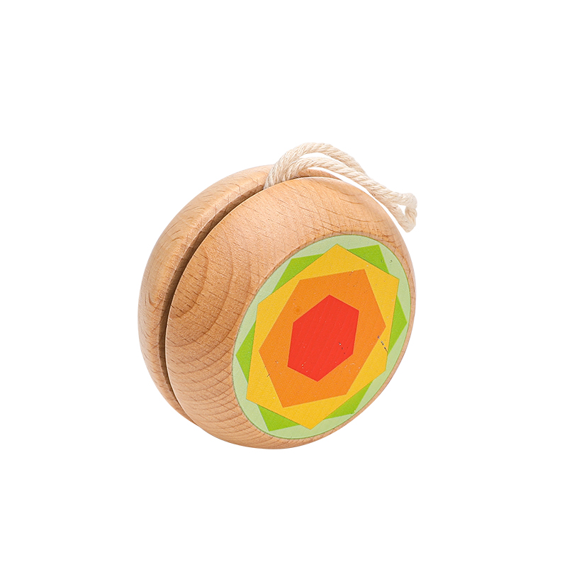 1Pc Small Size Children Wooden Yo-yo Ball Colorful Different Pattern Funny Toys Kids Classic Rope Toys Hand Trainning Kid: 10