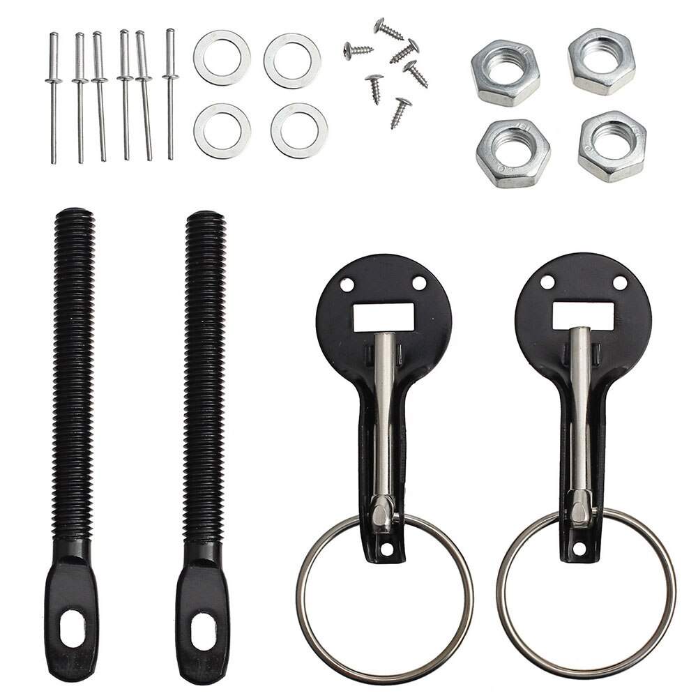 Flush Bonnet Hood Lock Pin Mount Latch Automobile Universal Styling Accessaries Refitting Car Aluminum Alloy