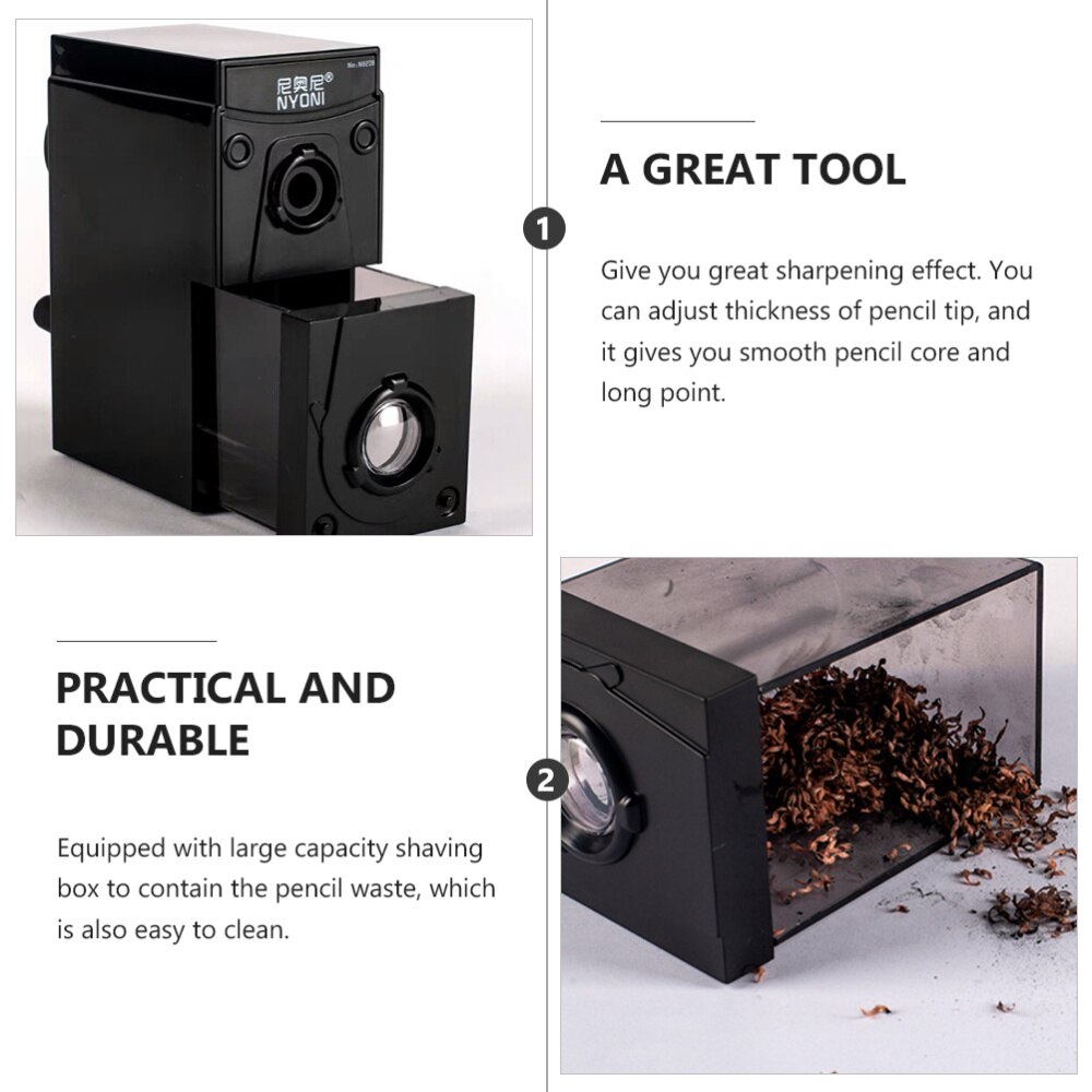 Drawing Pencil Sharpener Manual Artist Pencil Sharpener (Black)