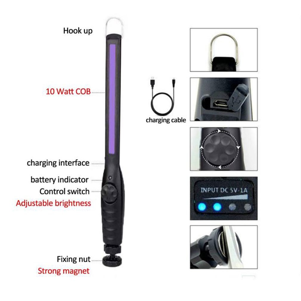 Portable UV Light Sterilizer UVC Lamp Sanitizer Stick Ultraviolet Lamp Bactericidal Disinfection Germicidal Lamp