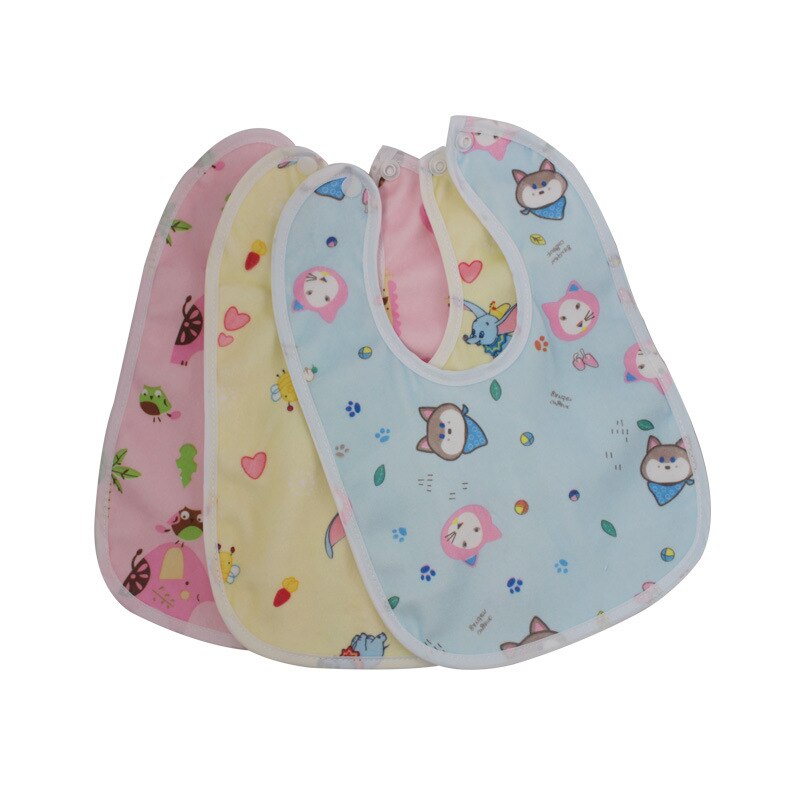 3/1Pcs Newborn Baby Bibs Waterproof Baby Feeding Drool Bib Infants Soft Cotton Burp Cloth Kids Accessories Set 0-12 Months: 3Pcs-3Colors