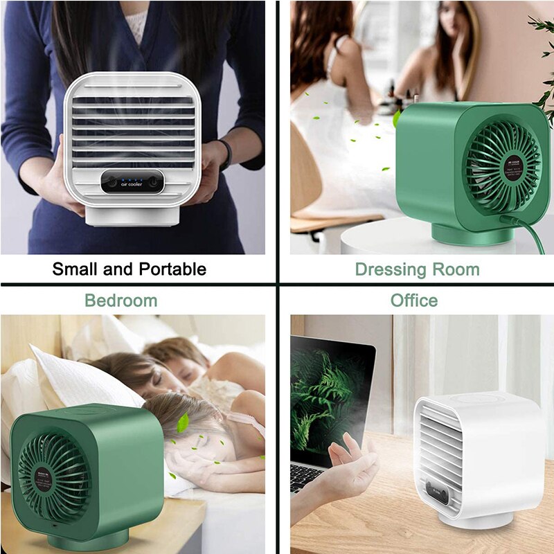 Climatiseur Portable 7 couleurs LED, USB, pour espace personnel, affichage numérique LCD, ventilateur de bureau