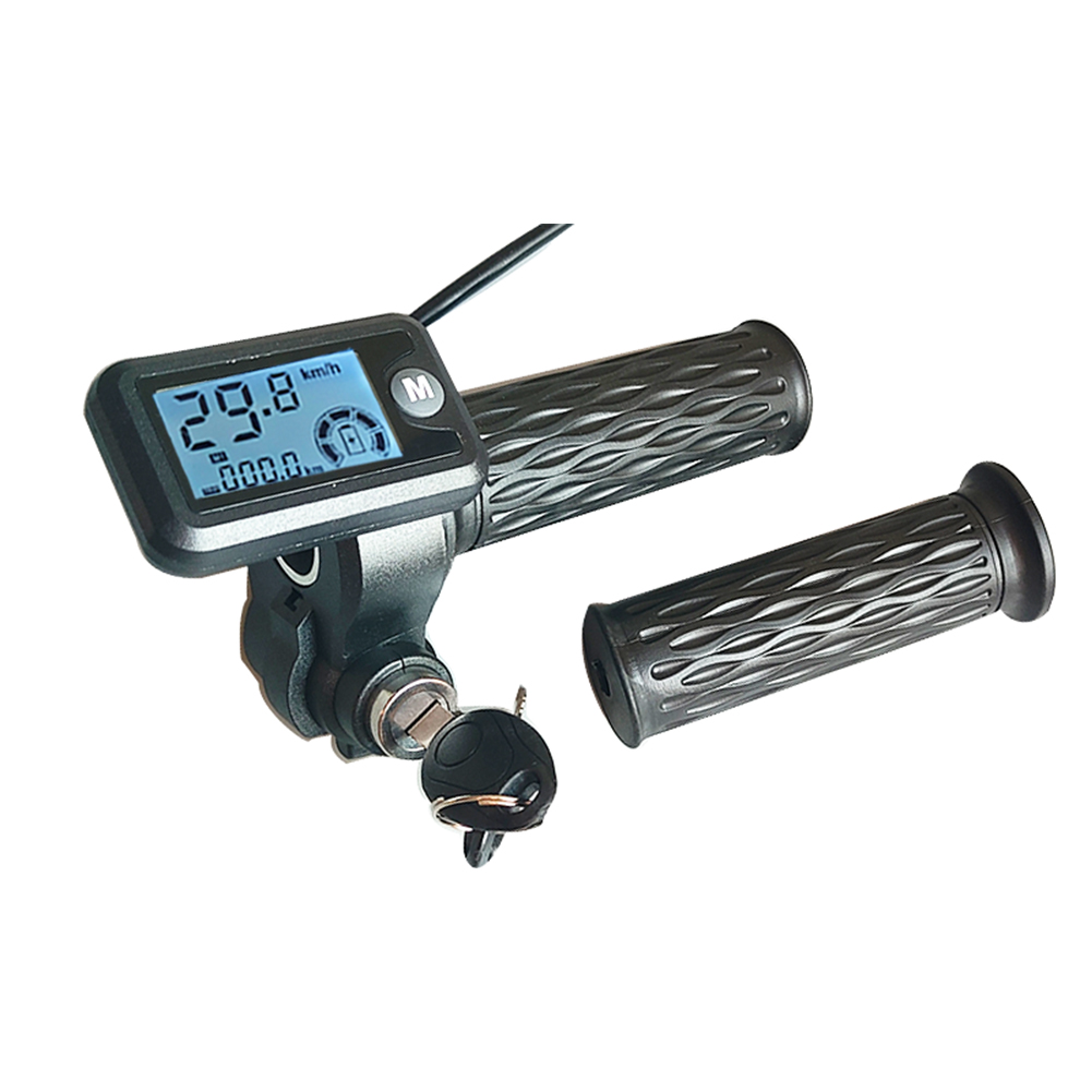 170cm Kabelgreep E-Bike Throttle Voor E-Bike Upgrade Huidige Weergave Hall Meting Snelheid Model Kilometerstand Display: WHITE
