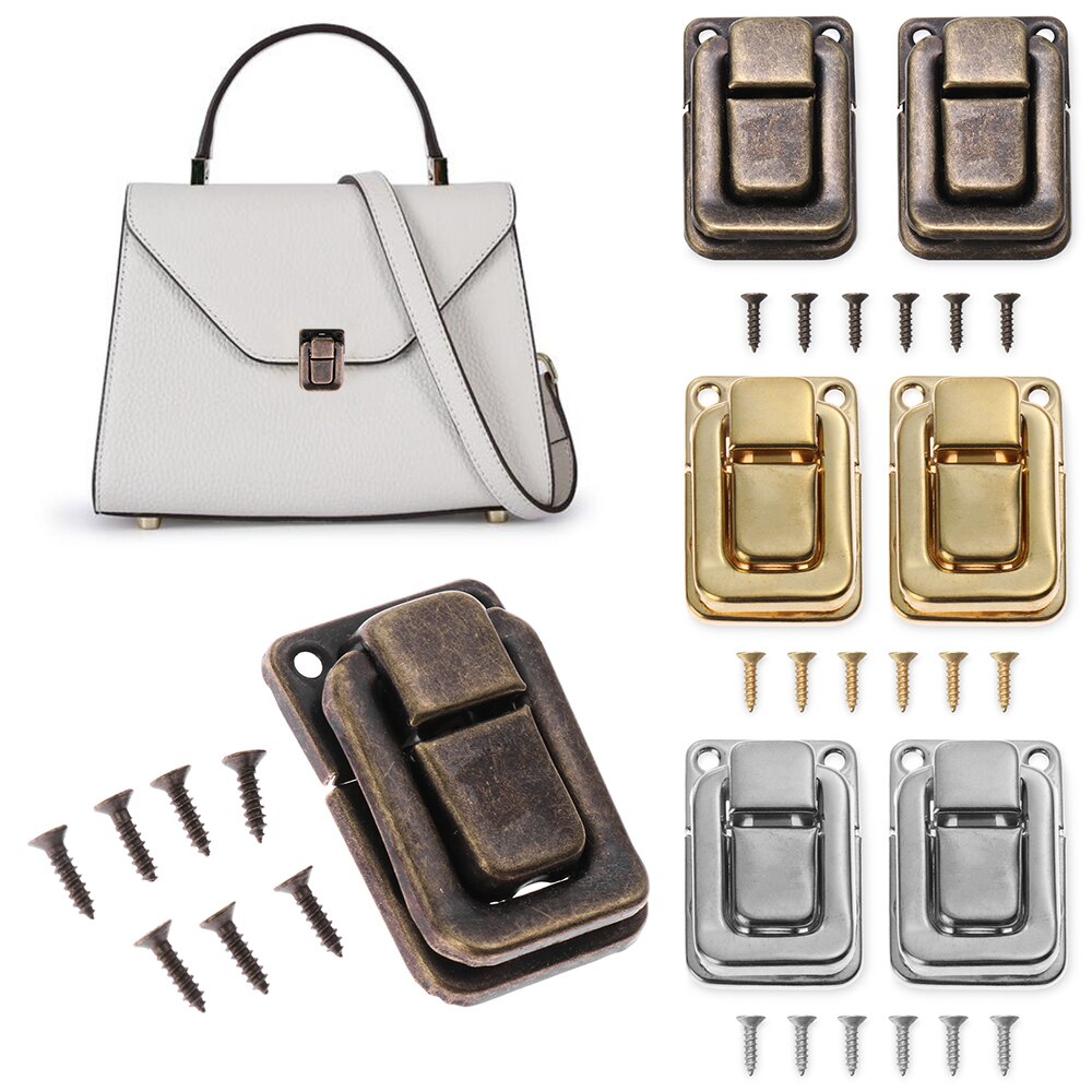 2 Stuks Lederen Tas Gesp Antieke Doos Hasps Legering Slot Vangst Vergrendelingen Voor Sieraden Borst Doos Koffer Clip Sluiting Vintage hardware