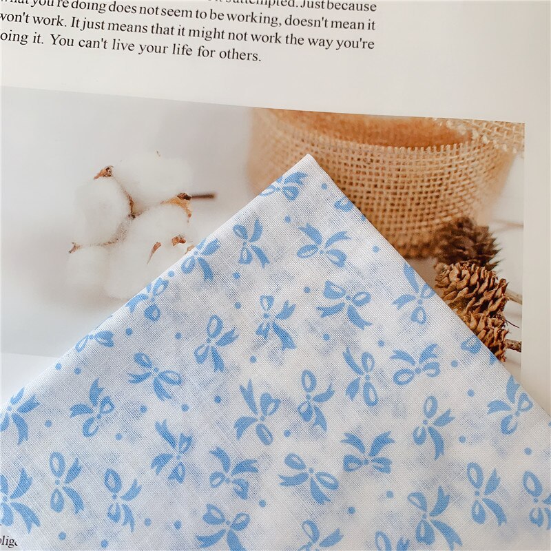 Tela de algodón azul de 150x50cm de medio metro de ancho, Telas para coser Telas para Patchwork, tela para muñeca Tilda, Material decorativo de paño artesanal