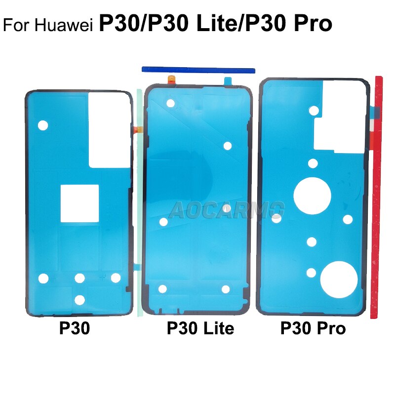 Aocarmo per Huawei P30/P30 Lite/P30 Pro coperchio batteria posteriore adesivo telaio porta posteriore colla nastro adesivo sostituzione