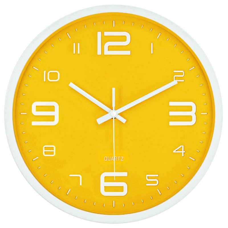 Large Digital Wall Clock Silent Nordic Yellow Modern Home Simple Wall Clock: Default Title