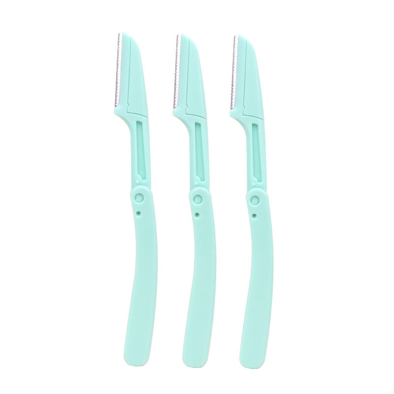 Karsyngirl 3pcs Vouw Wenkbrauw Trimmer Schaar Haar Remover Wenkbrauw Kam Scheermes Wenkbrauw Clip Makeup Tools Gezicht Scheermes voor Vrouwen: Oranje