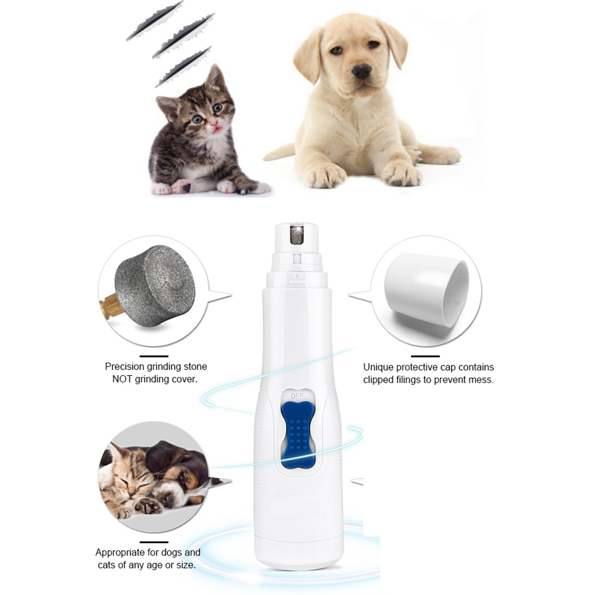 Schoonheidsproduct voor hondennagels, elektrisch nagelpiercingapparaat voor katten en honden, universele nageltrimmer