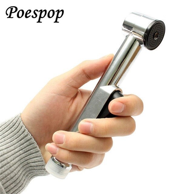 Posepop Hand Held Bidet Douchekop Sproeier Douchekop Chroom Abs Sproeier Badkamer Bidet Shattaf Spray