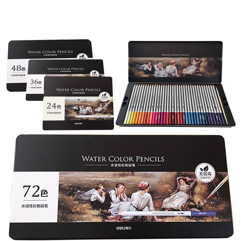 36/48/72 Aquarel Potloden Professionele Kleurpotloden 72 Aquarel Potloden Lood Water Oplosbare Kleur Potlood Set Art Supplies