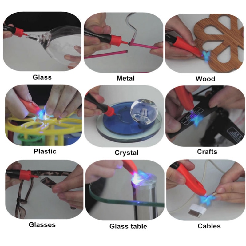 Visbella diy 5 second fix uv light limpenna med 8g refillflaskor flytande plast svetsning metall fyllmedel lim tätningsmedel fix