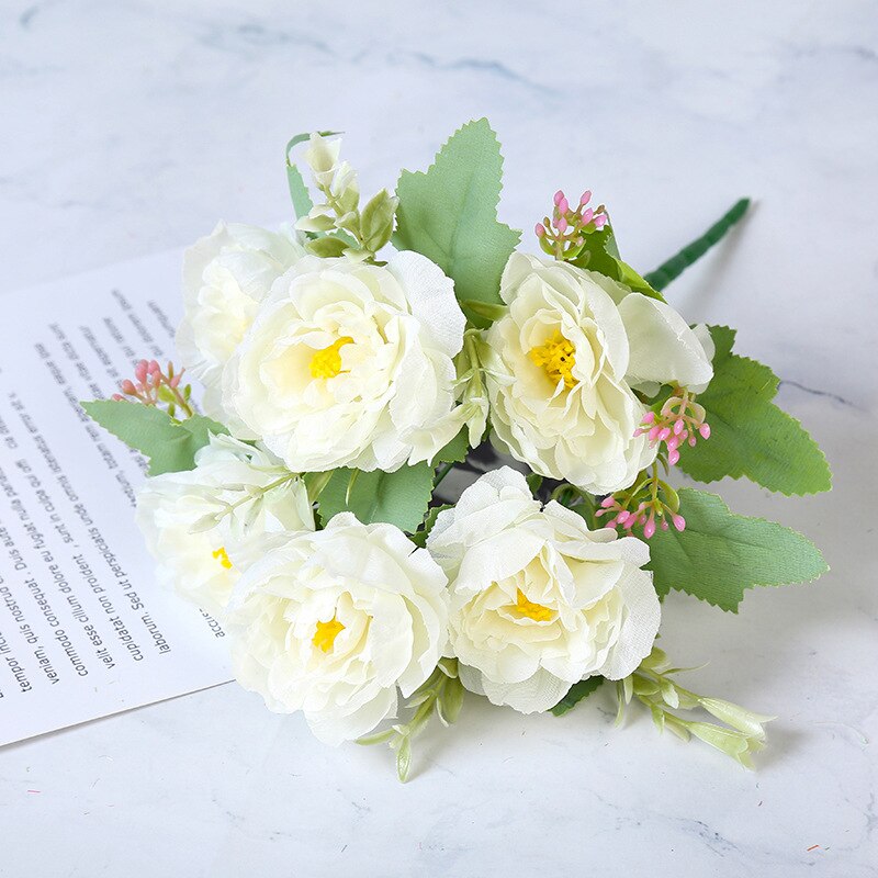 1 st/europa cupid 6 liten pion konstgjord blomma heminredning bröllop sovrum vardagsrum dekoration: 1