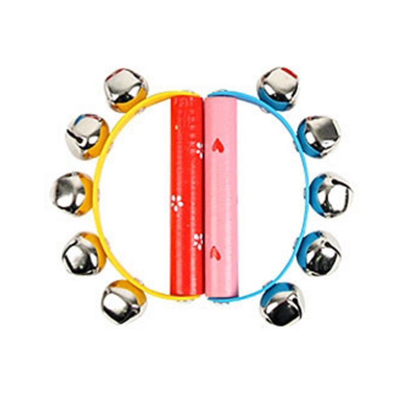 instruments unisex cheering stick Wooden Toys Baby Kindergarten Semicircle Five Hand Bell Hit The Dance Musical Instruments