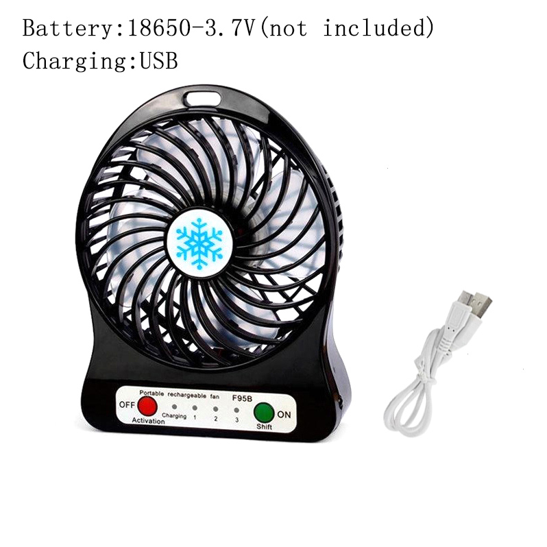 Zomer Draagbare Mini Ventilator 3 Speed Verstelbare Fans Voor Thuis OfficeDesk Bureau Reizen USB Oplaadbare Ventilator Met LED Licht Handheld