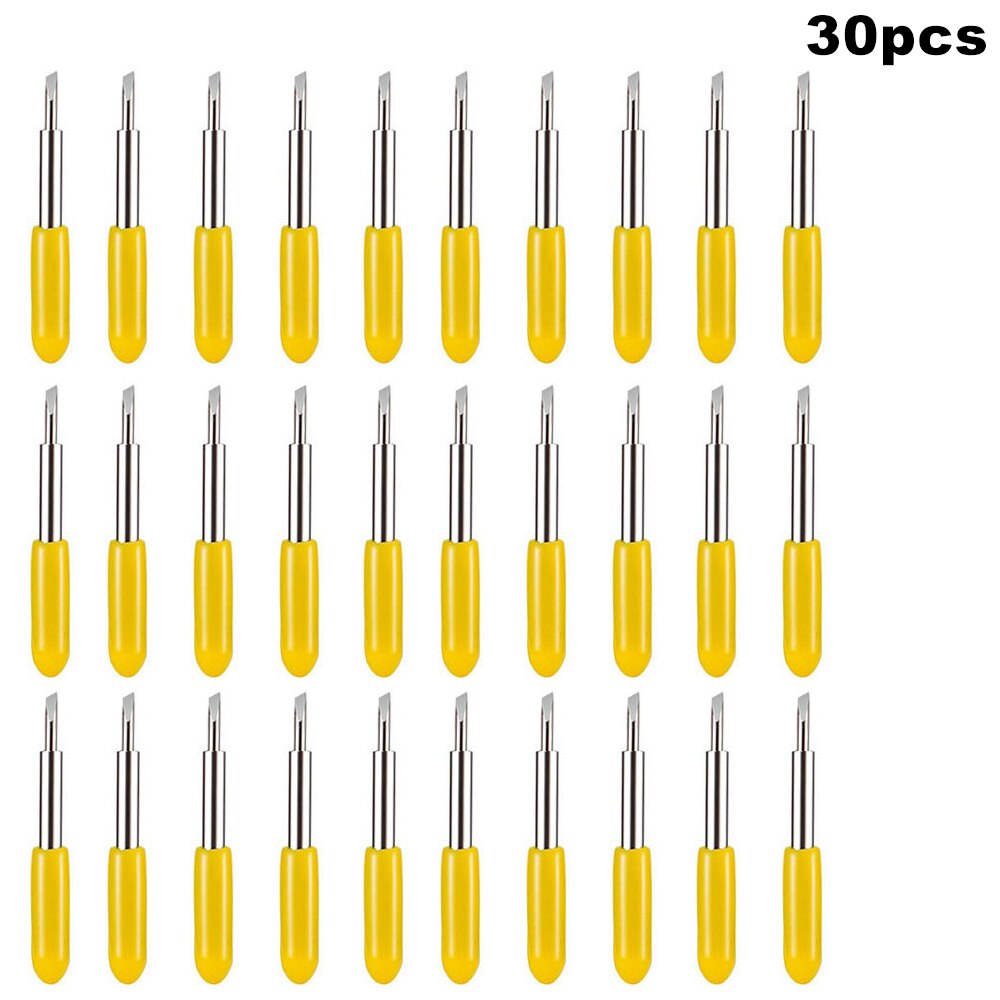 Couteau de coupe en carbure cémenté pour traceur, couteau de coupe 30/45/60 degrés, lame de fraisage, outils de sculpture: 30pcs 30 degree