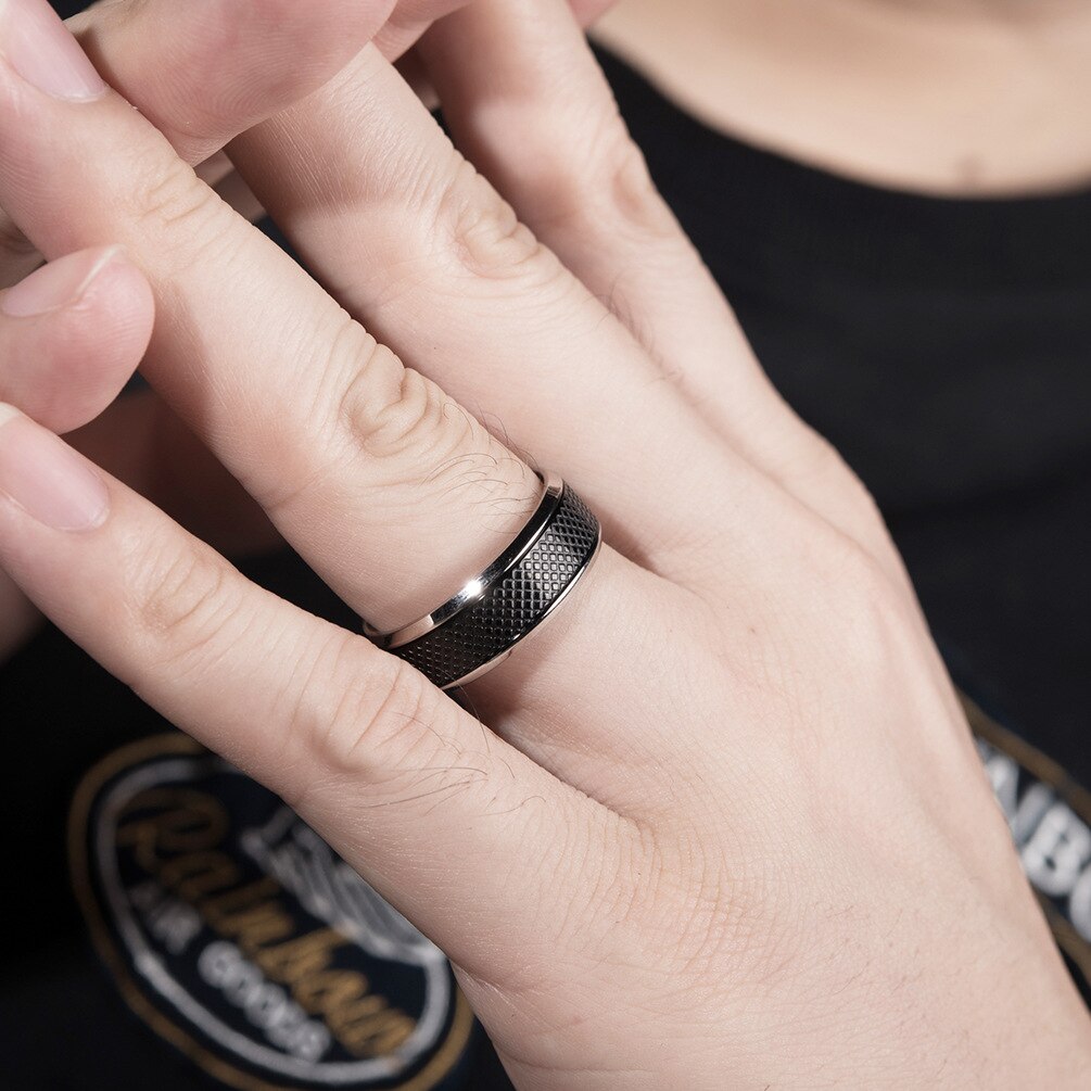 Classic 8mm Black Stainless Steel Rings for Men Boys Women Wedding Band Unisex Engagement Jewelry Size 7-12