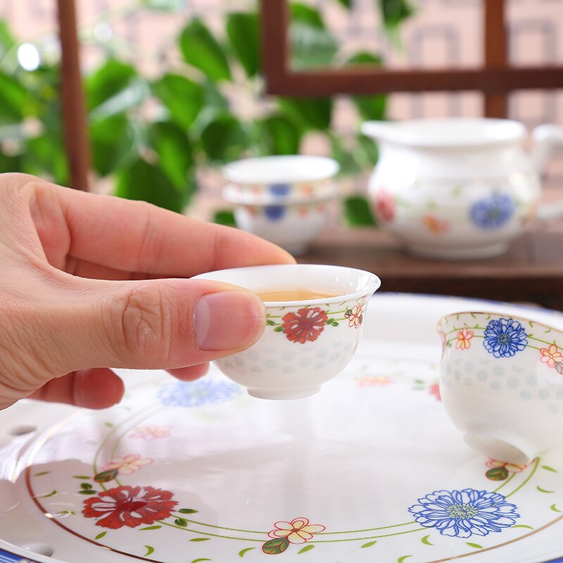 11 stk sæt, bone kina kung fu tepotte og kop og bakke sæt, porcelæn te ceremoni, vintage kinesisk tepotte, te sæt kinesisk