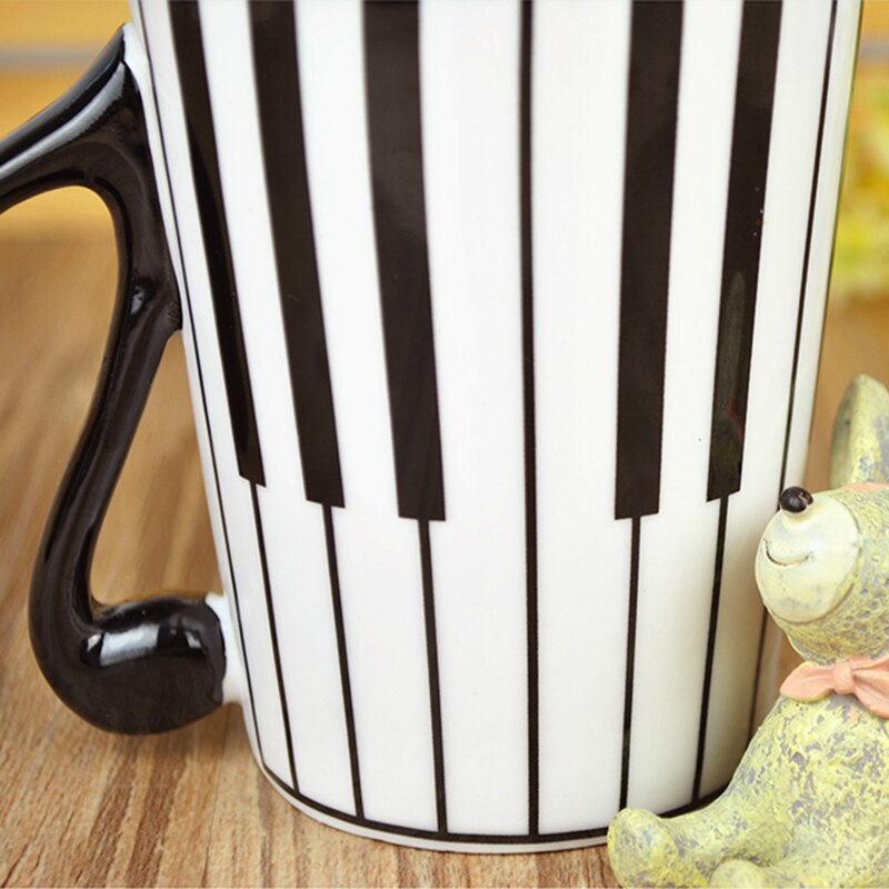 Transhome-taza de cerámica creativa para café, taza de café con nota Musical de Piano, taza de té, taza de viaje de porcelana para Taza de leche