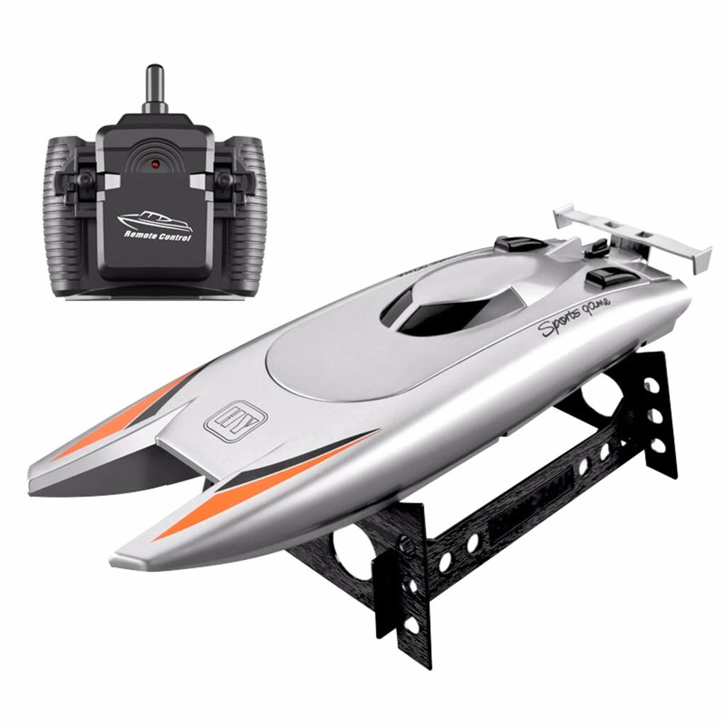 2.4g Radio Rc Boats 25km/h High Speed Rc Racing Boat 7.4v Capacity Battery Remote Control Boats Dual Motor For Kids Adult: Silver