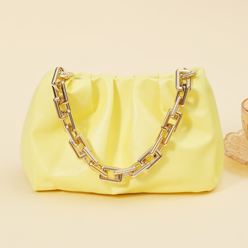 Wszechstronna torebka damska Pasek z łańcuszkiem Szeroki łańcuszek Złota luksusowa modna torba Akcesoria Modna torba na łańcuszku