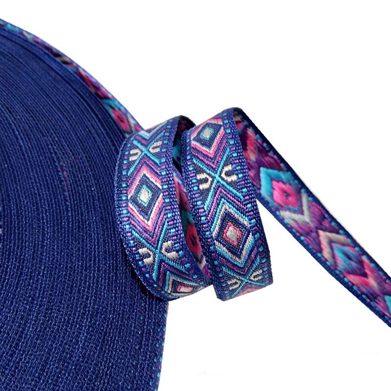 Cintas de Jacquard geométricas para ropa, cintas decorativas, accesorios de costura DIY, 15 yardas, 1,5/1,8 cm, AP374