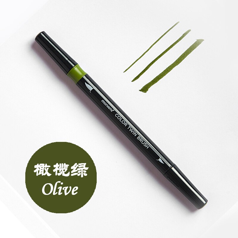 1Pc Monami Aquarelpenseel Pen Aquarel Medium Fijne Twin Brush Marker Voor Tekening Kalligrafie Schilderen School Art: 06