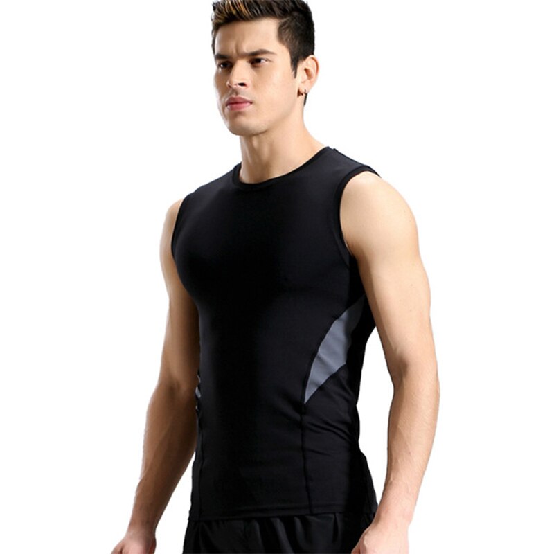 Dry fit ærmeløs herre løbevest gym fitness skjorte sommer slim tank tops sportsvest bodybuilding træning singlet