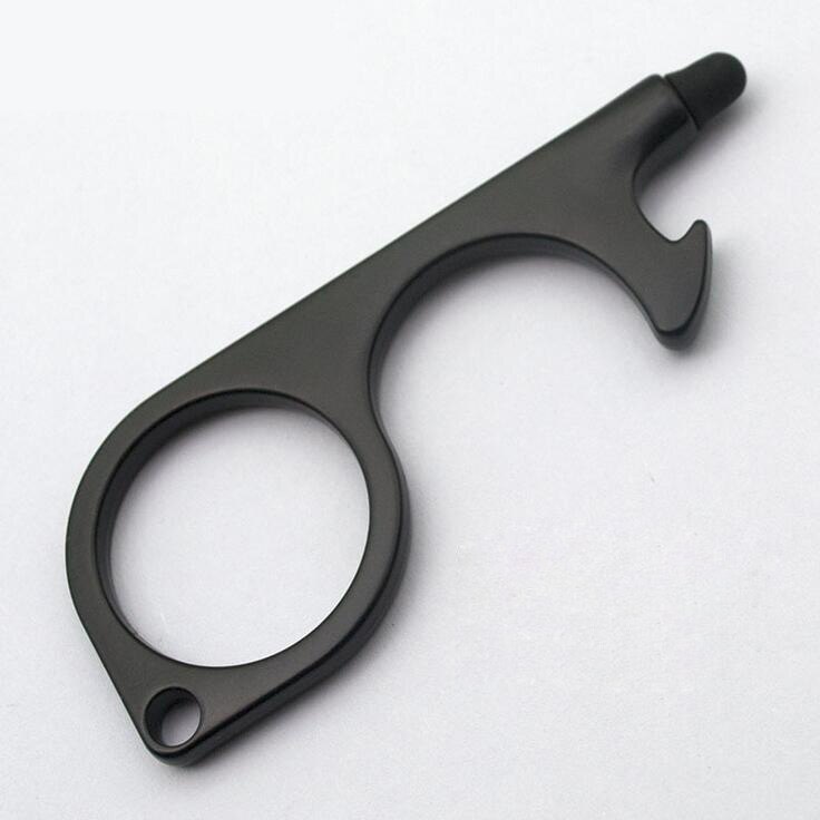 Outil d'ouverture de porte sans contact ouvre-porte mains libres outil de porte-clés sans contact pour poignées bouttonstouchscreen décapsuleur: Black