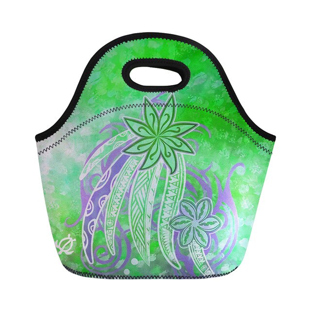 FORUDESIGNS Große Kapazität Thermische Mittagessen Tasche Frauen Hawaiian Tribal Sonnenaufgang Druck Weibliche Frühstück Box Tragbare Picknick Reisetasche: Brown