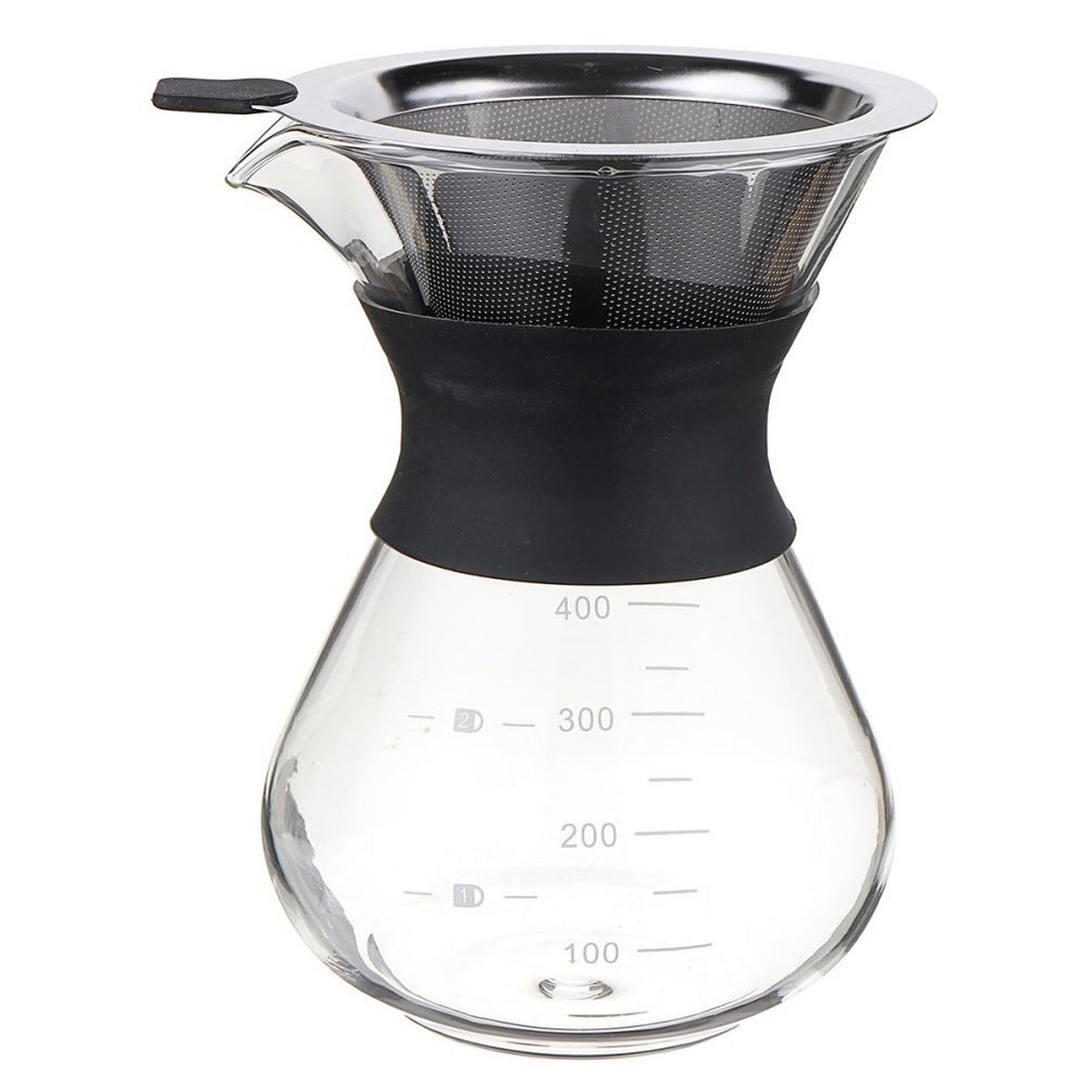 Glass Coffee Pots Heat Resistant Classic Coffee Maker Pour Over Coffeemaker Coffee Pot Stainless Steel Coffee Filter#2: 200ml