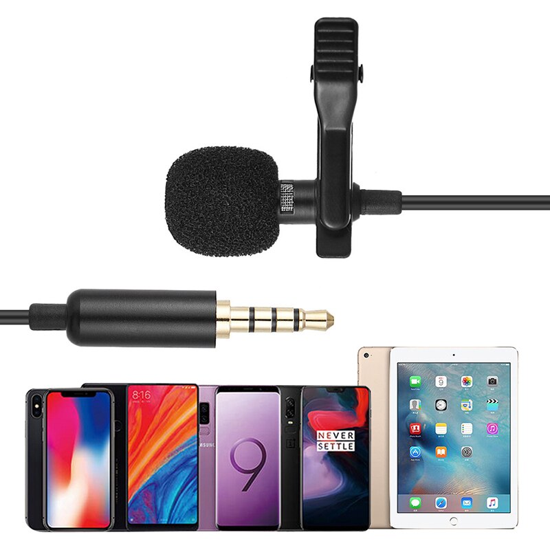 3.5Mm Mini Clip-On Revers Lavalier Microfoon Opname Microfoon Voor Mobiele Telefoon Laptop Lavalier Microfoon 3.5Mm