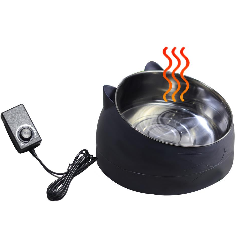 Heat Pet Bowl Temperature-controllable Dog Water Dispenser Intelligent Constant Temperature Bowl Heating Cat Bowl: black