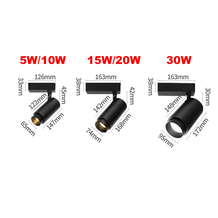 10W 20W 30W z zoomem reflektor szynowy sufitowy kaczan doprowadziło 15 °-60 ° z regulacją ostrości obrazu szyna torowa reflektorów