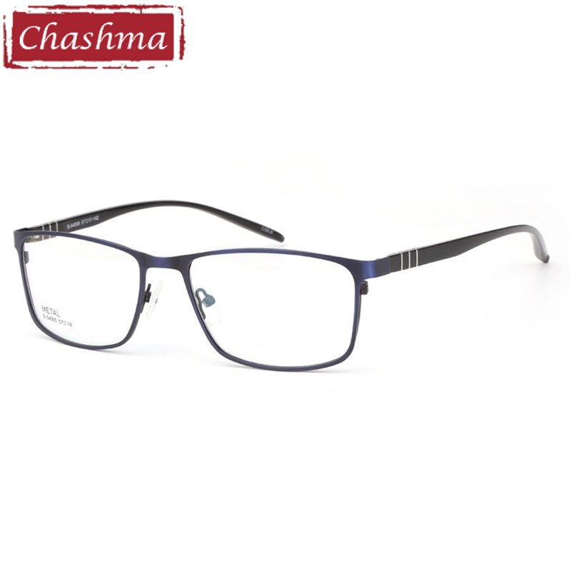 Chashma Brand Large Frame Alloy Eyeglasses Diopter Glasses Frames Men Big Mens Glasses Optical for Wide Face Frame Width 142 mm: Blue