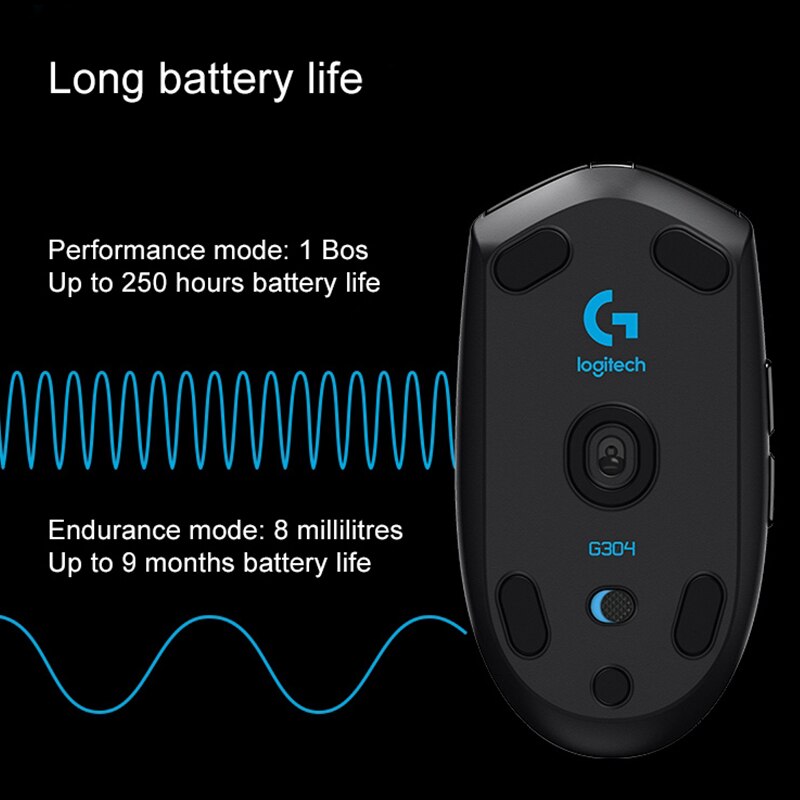 Logitech G304 ratón inalámbrico de 12000DPI 6 botones programables héroe Sensor USB ratón inalámbrico ajustable Mouse óptico para juegos ratón