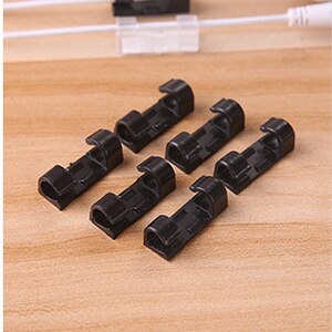 10 Pcs Kabelhaspel Clip Lijm Charger Sluiting Bureau Draad Cord Oortelefoon Telefoonlijn Stropdas Fixer Organizer Auto Muur Klem houder: 10pcs black