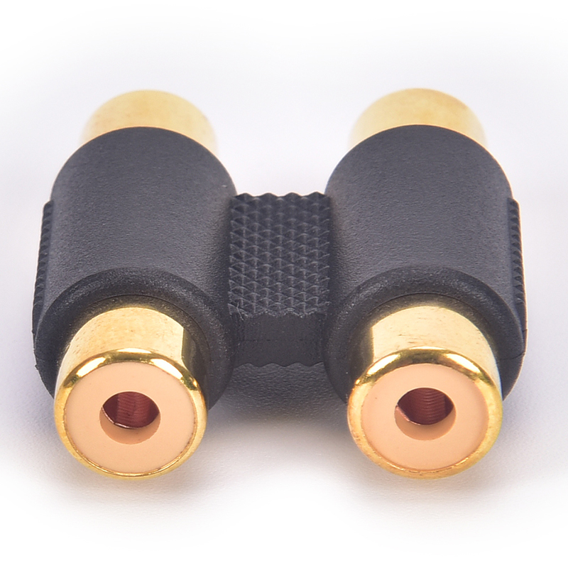 Double Dual 2 Head RCA Female To Female Audio Connector Adaptor Phono Coupler Video Connector Plug Socket RCA Phono Twin Coupler