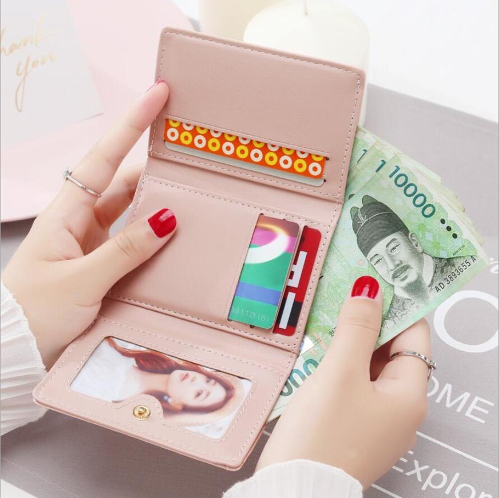 Women Wallets Female Short Three Fold Purse Simple Cute Student Clutch Card Holder Coin Purse