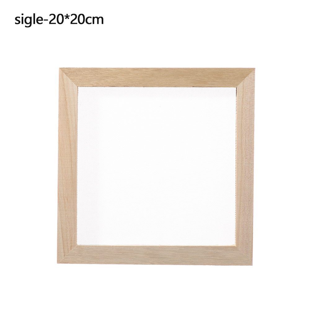 Moule de fabrication de papier multi-tailles, cadre de fabrication de papier, écran, maille en bois, bricolage, artisanat en bois, accessoires d'outils artisanaux: sigle-20x20cm